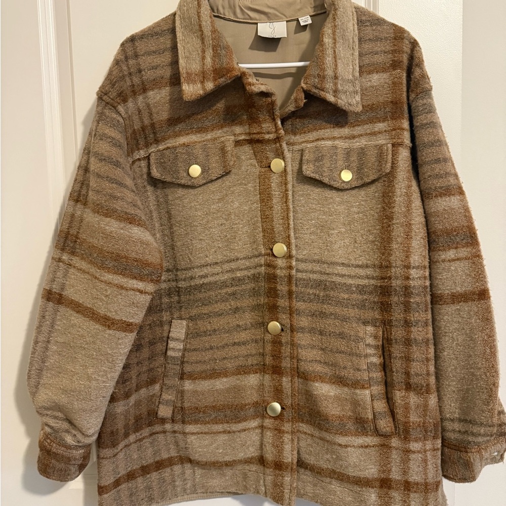 Joie Plaid Button Up Jacket/Shacket - image 1